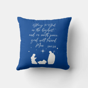 Reversible Glory To God In The Highest Nativity Cushion