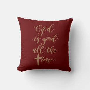 Reversible God Is Good All The Time with Cross Cushion