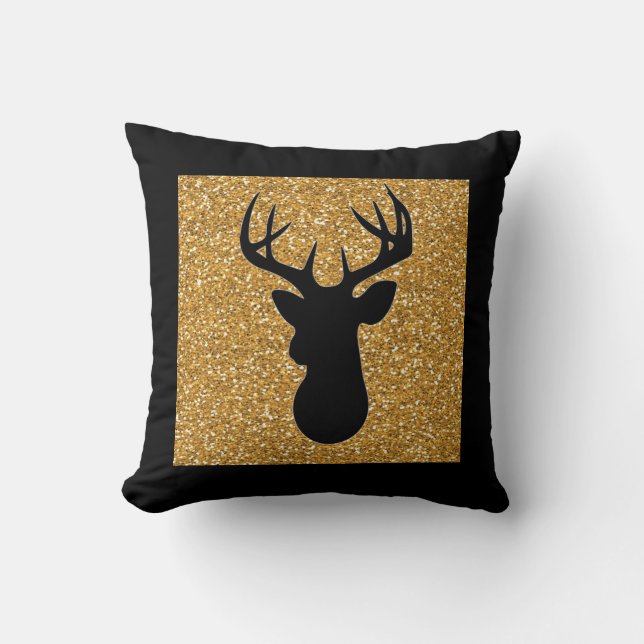 Reversible Gold Custom Holiday Theme Cushion (Front)