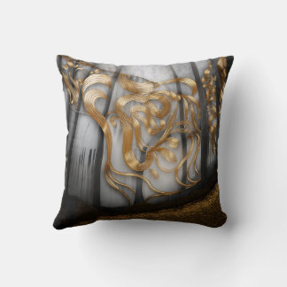 Reversible Gold & Snow Swirl Pillow 