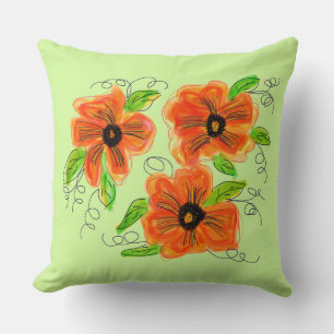 Reversible Light Green To Olive With Orange Cushion