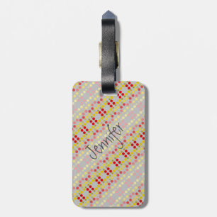 Reversible Luggage Tag Polka-Dots and Stripes