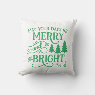 Reversible Merry & Bright Christmas Trees  Cushion
