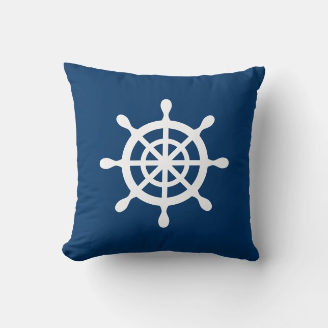 Reversible Nautical Throw Pillow (Front)