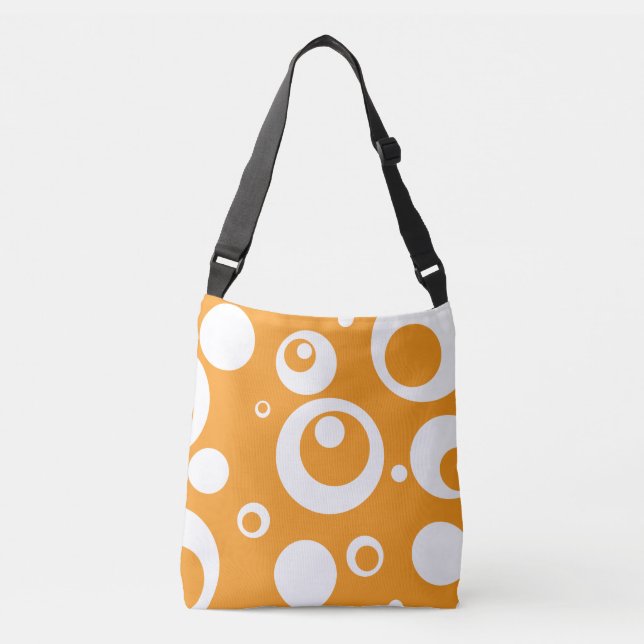 Reversible Orange Bubble Dot Circle Bag Tote (Front)