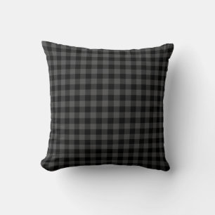 Reversible Plaid -white/black/red Cushion