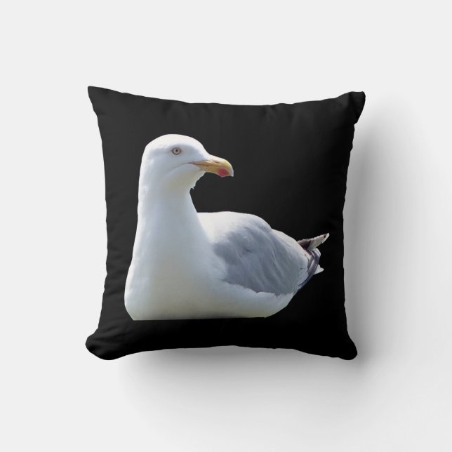 Reversible Seagull Laying Down Cushion (Front)