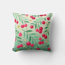 Reversible Seasonal Cherry Tree & Cardinal Pillow 