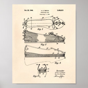 Reversible Shoe 1946 Patent Art Old Peper Poster