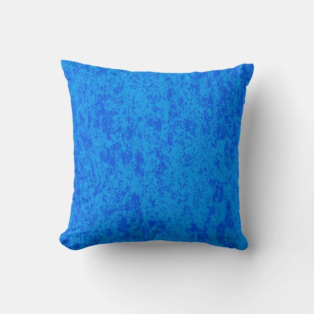 Reversible Solid Blue Back on Blue Textured Pillow (Front)