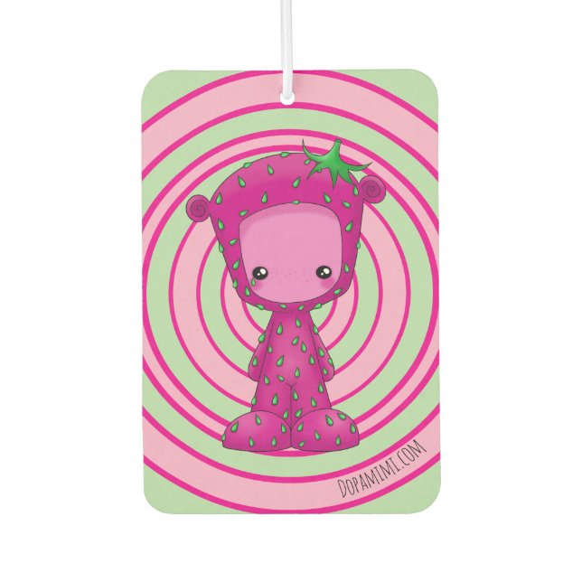 Reversible StrawberriMimi/AppleMimi Car Air Freshener (Front)