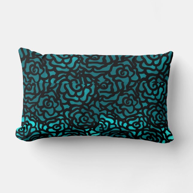 reversible teal and purple throw pillow (Front)