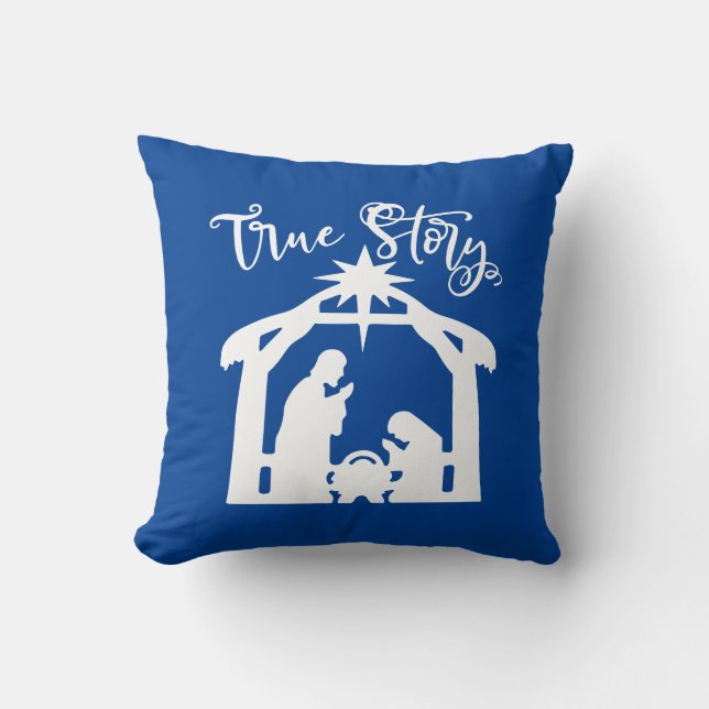Reversible True Story Nativity Cushion (Front)