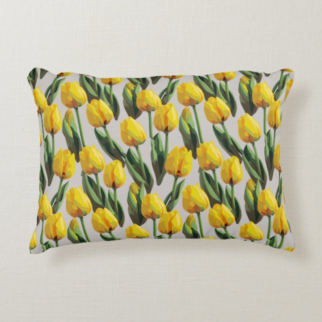 Reversible Tulips Decorative Cushion (Front)