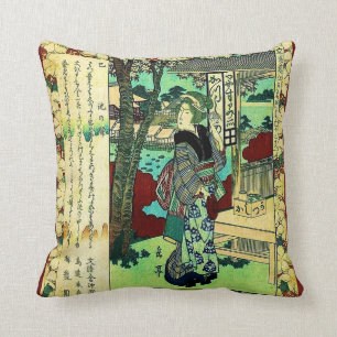 Reversible Vintage Japanese Geisha Design Cushion