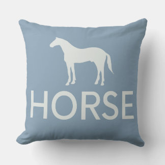 Reversible Washed Denim Horse Equestrian Cushion