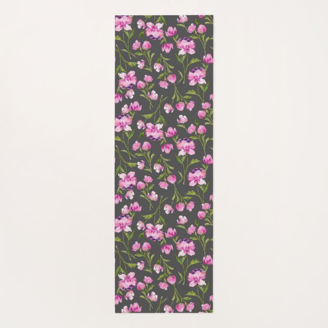 Reversible Watercolor Florals Yoga Mat (Back)
