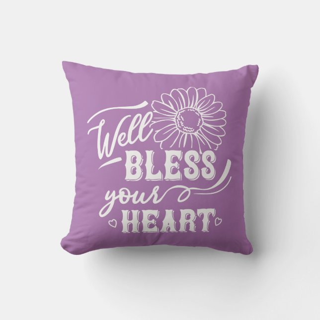 Reversible Well Bless Your Heart  Cushion (Front)