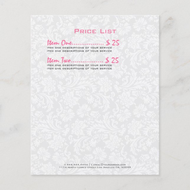 Reversible White & Black Vintage Floral Damasks Flyer (Front)