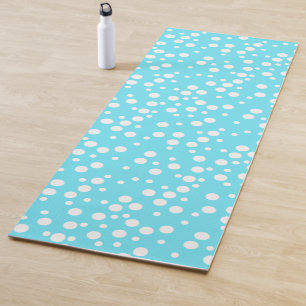 Reversible White Dots on Turquoise, Pink Yoga Mats
