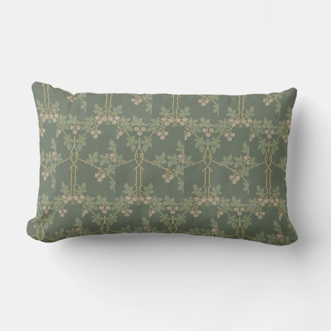 Reversible William Morris Vintage Blackberry  Lumbar Cushion (Front)