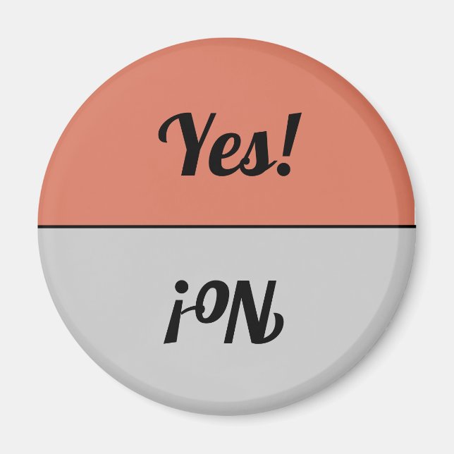 Reversible Yes & No Coral Grey Dishwasher Magnet (Front)