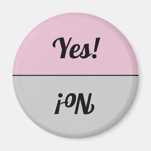 Reversible Yes & No Pink Grey Dishwasher Magnet