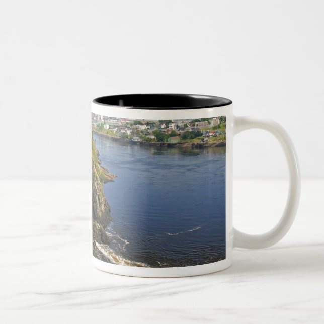 Reversing falls on the St. John River at St. Two-Tone Coffee Mug (Right)