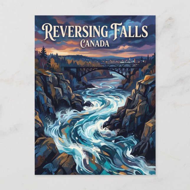 Reversing Falls Rapids Canada Postcard (Front)