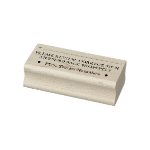 Review and Sign Request + Teacher Name Rubber Stamp