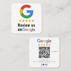 Review Google Review QR Code Google Ratings Square Business Card