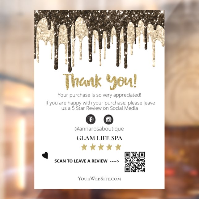 *~* REVIEW QR AP8 GLAM DRIPS . THANK YOU WINDOW CLING (Sheet 2)