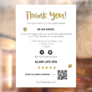 *~* REVIEW QR AP8  THANK YOU Cute Emoji Window Cling