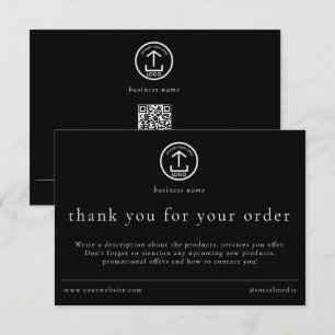 Review Thank You Order Packaging Business Logo Card