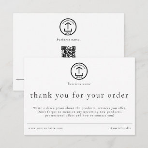 Review Thank You Order Packaging Business Logo Card