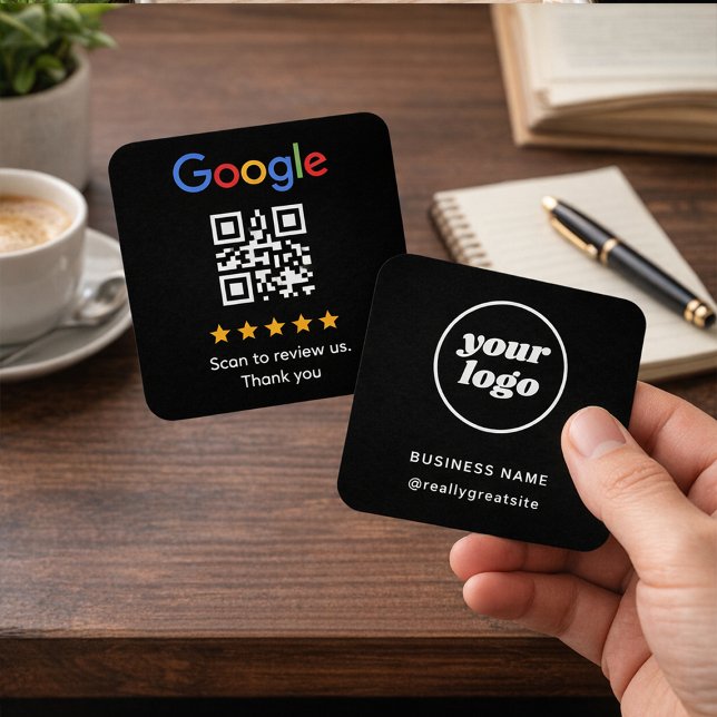 Review Us Black Minimal QR Code Template (Creator Uploaded)