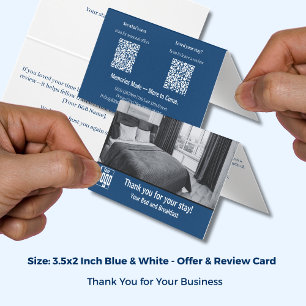 Reviews Offer Blue&White B&B Thank You Folded Card
