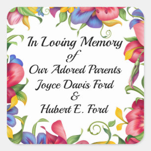 Revised Bookplate, In Memoriam, Donation Square St Square Sticker