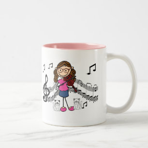 REVISED Customised Stick Figure Violin Player Mug
