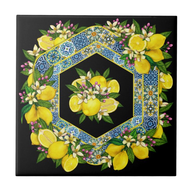 Revised Mediterranean Pattern 8  Ceramic Tile (Front)