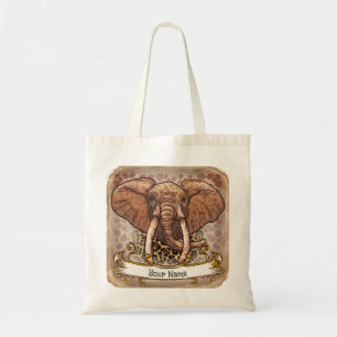 Revised Sepia africa Tribal Elephant tote bag