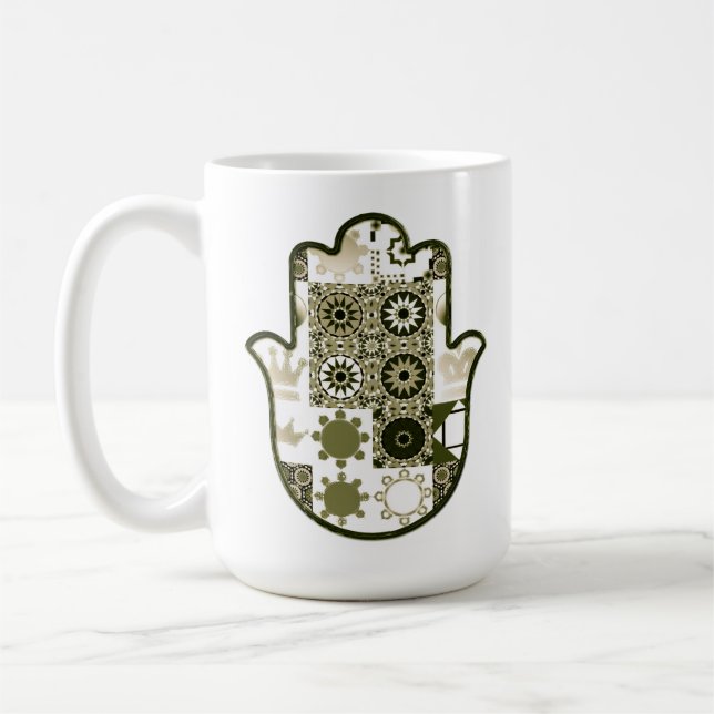 Revisit Khamsa Hand Patchwork 1 Coffee Mug (Left)