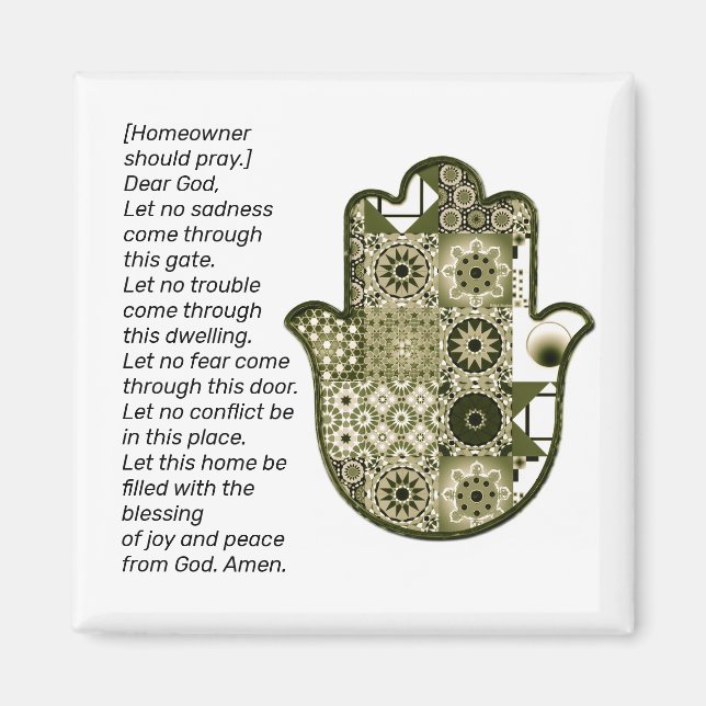 Revisit Square Khamsa Hand Magnet 2 Owner (Front)