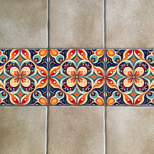 Revisited Mexican folk art floral Tile (Creator Uploaded)