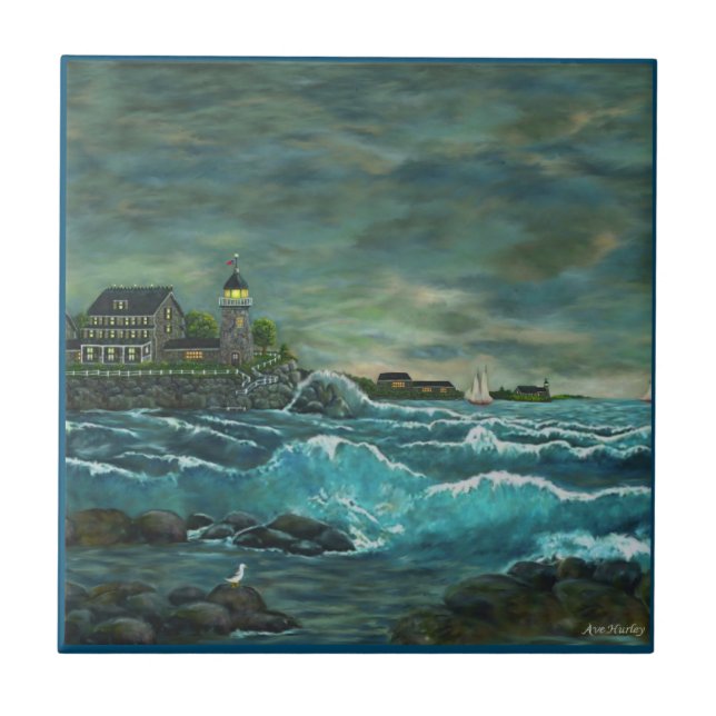 Revisiting Hob's Lighthouse by Ave Hurley Tile (Front)