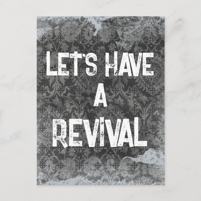 Revival Announcements  Let's Have a Revival Postcard (Front)