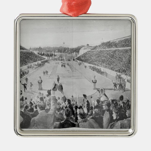 Revival of the Olympic Games in Athens Metal Tree Decoration (Front)