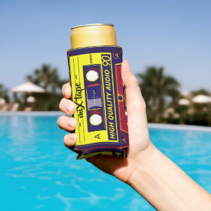 Revive Retro Vibes: Pop Art Mix Tape  Seltzer Can Cooler