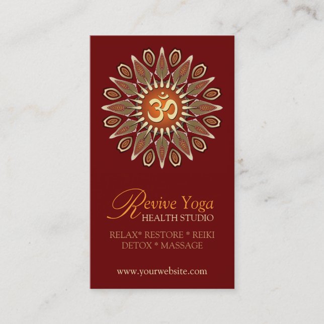 Revive Yoga Om New Age Business Cards (Front)