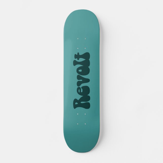 Revolt - Dark Green on Ocean Green Skateboard (Front)